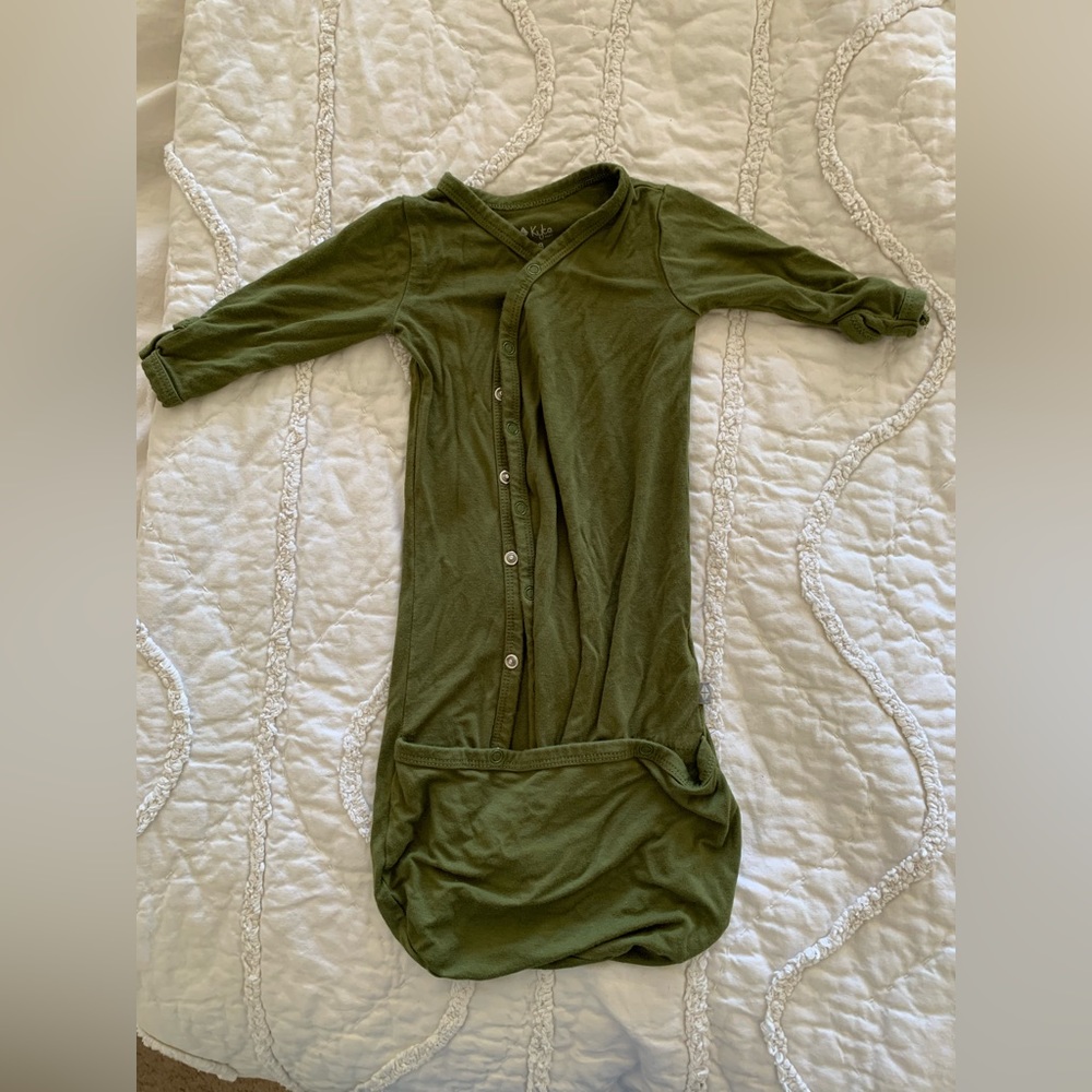 Kyte BABY Olive Green Knot Gown Pajama